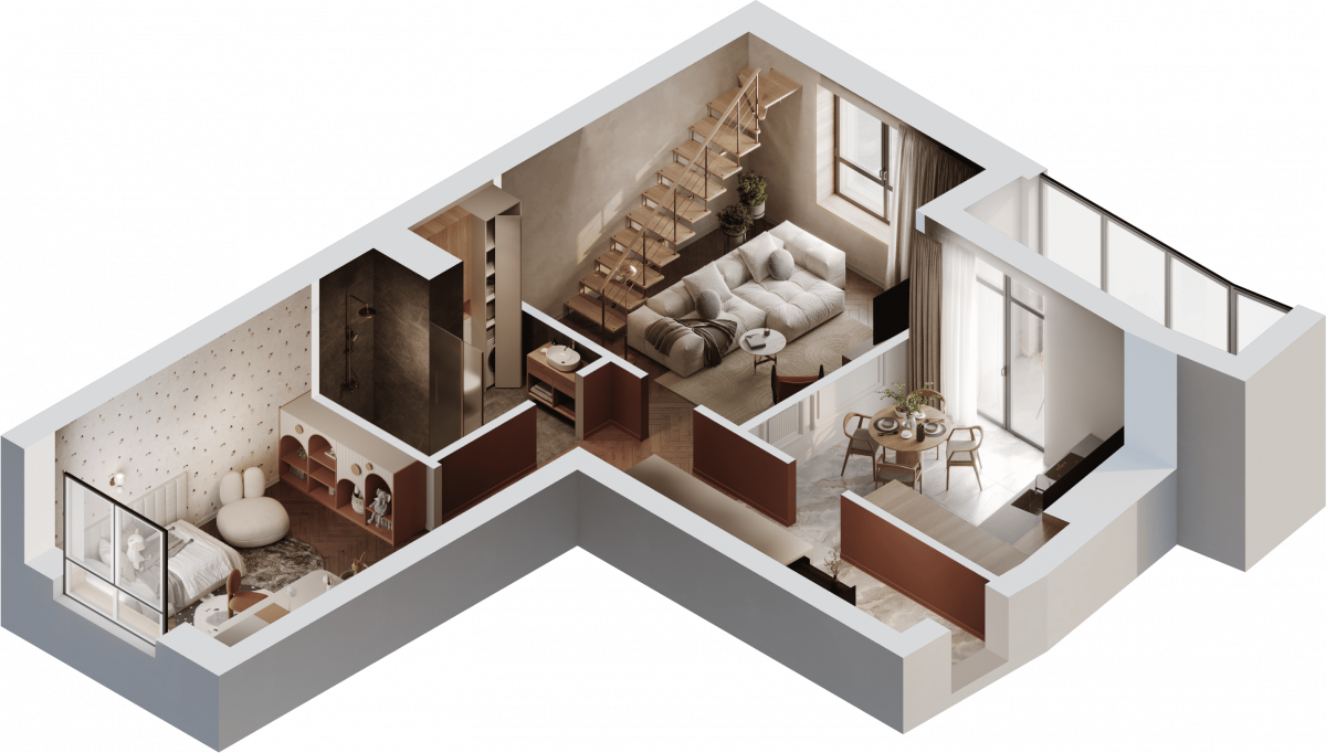 Квартира №87, 2-комнатная, 133.8 м², 9 этаж - планировка, ЖК «Венецианский квартал», дом 1