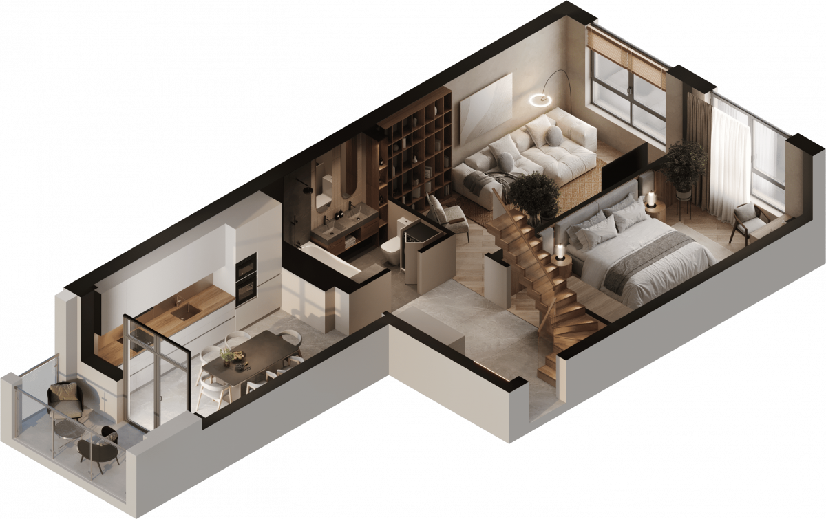 Квартира №306, 2-комнатная, 92.27 м², 7 этаж - планировка, ЖК «Астерия»