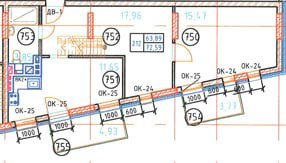 Апартаменты №212, 2-комнатная, 73.06 м², 7 этаж - планировка, Апартаменты «ELEMENT»