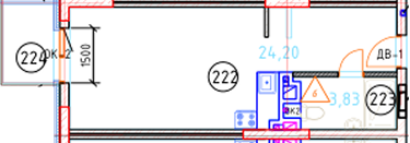 Апартаменты №6, 1-комнатная, 31.03 м², 2 этаж - планировка, Секция 1